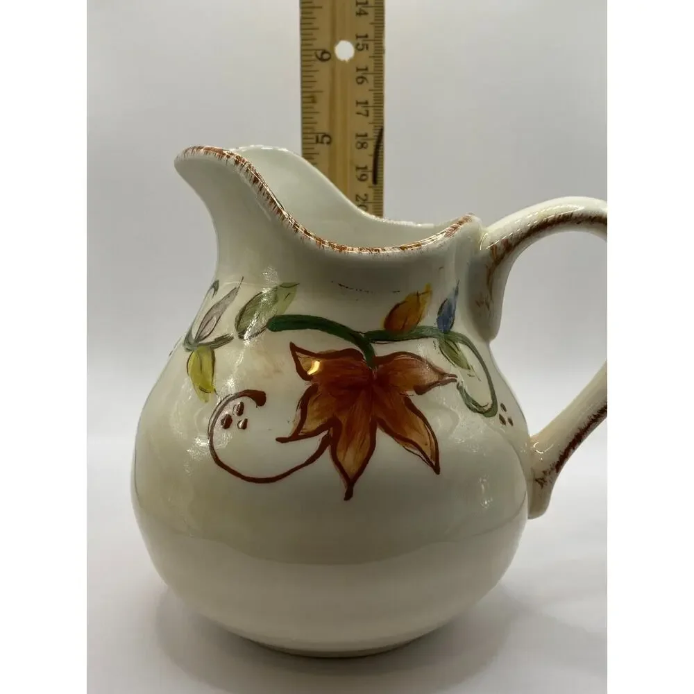 Maxcera Handcrafted In China Sugar Bowl And Creamer Leaf Vine